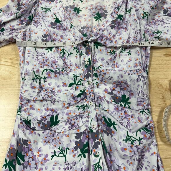 byTiMo Summer Floral Print Button Front Maxi Dress Size XS Project Piece Upcycle - Picture 3 of 11